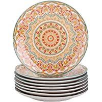 vancasso Serie Mandala Vajilla de Porcelana Juego de Platos Llanos y Hondos Pintado a Mano Plato de Cena Desayuno…